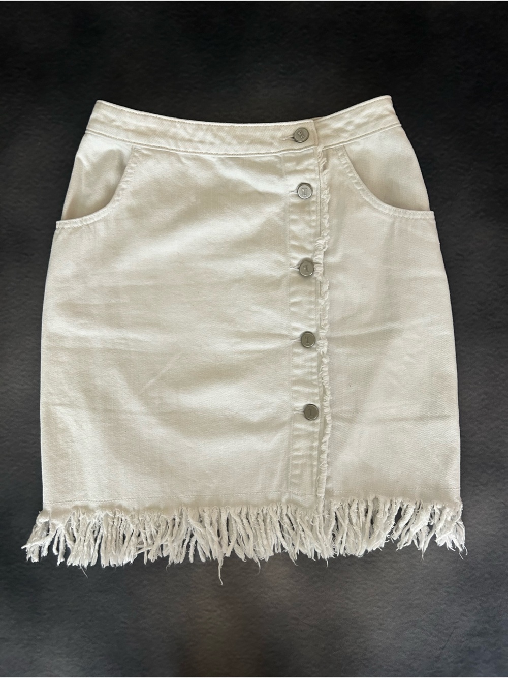 Pilcro & the letterpress Anthropologie White Denim Skirt size 6